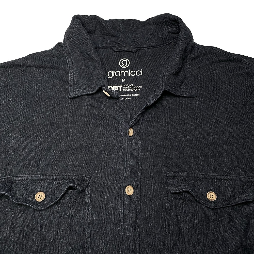 Gramicci Hemp Cotton Shirt M Button Up NPT Black Washed VERY LONG SLEEVES
